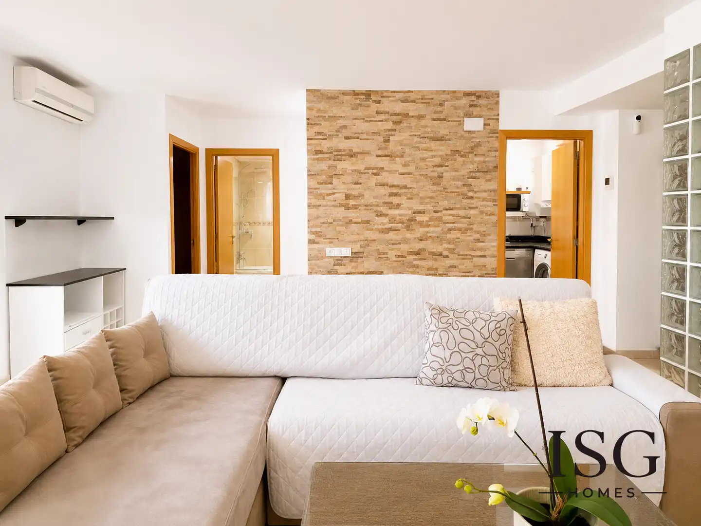 Wohnzimmer von Wohnung zum Verkauf in Mont-roig del Camp mit Klimaanlage, Heizung und Ofen