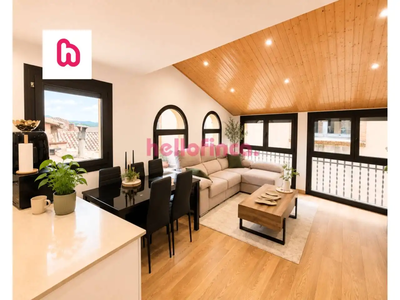Sala de estar de Piso en venta en Berga con Calefacción, Parquet y Amueblado
