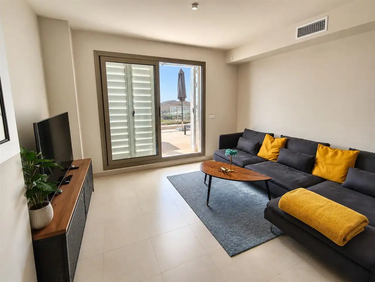 Sala d'estar de Apartament en venda en Pulpí amb Aire condicionat, Calefacció i Piscina
