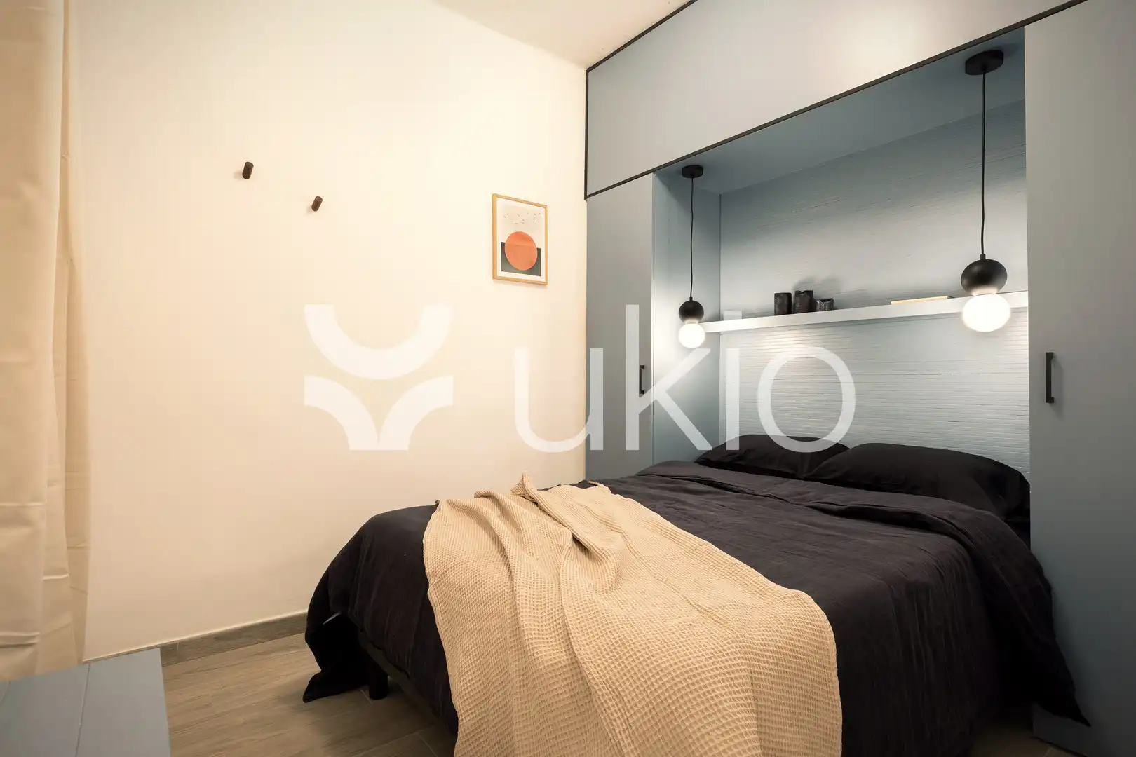 Schlafzimmer von Wohnungen zur Miete in Barcelona mit Klimaanlage, Terrasse und Möbliert