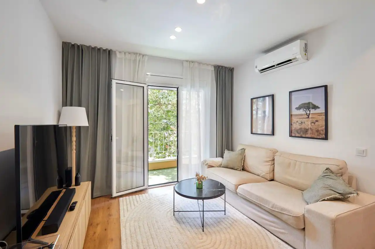 Sala d'estar de Apartament en venda en Barcelona amb Aire condicionat, Calefacció i Parquet