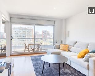 Sala d'estar de Pis de lloguer en Badalona amb Aire condicionat, Calefacció i Moblat