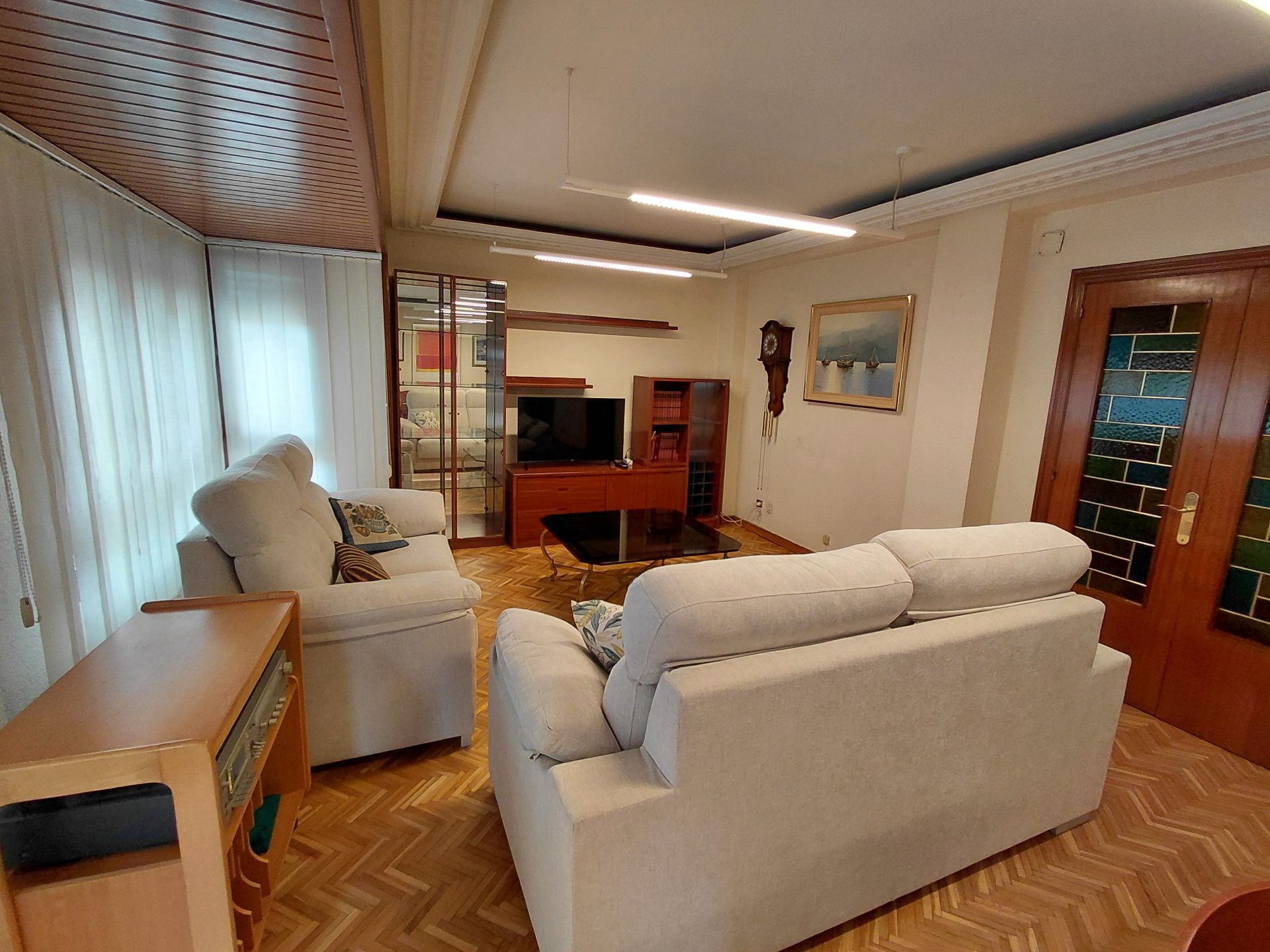 Living room of Flat to rent in Castellón de la Plana / Castelló de la Plana  with Air Conditioner, Heating and Parquet flooring