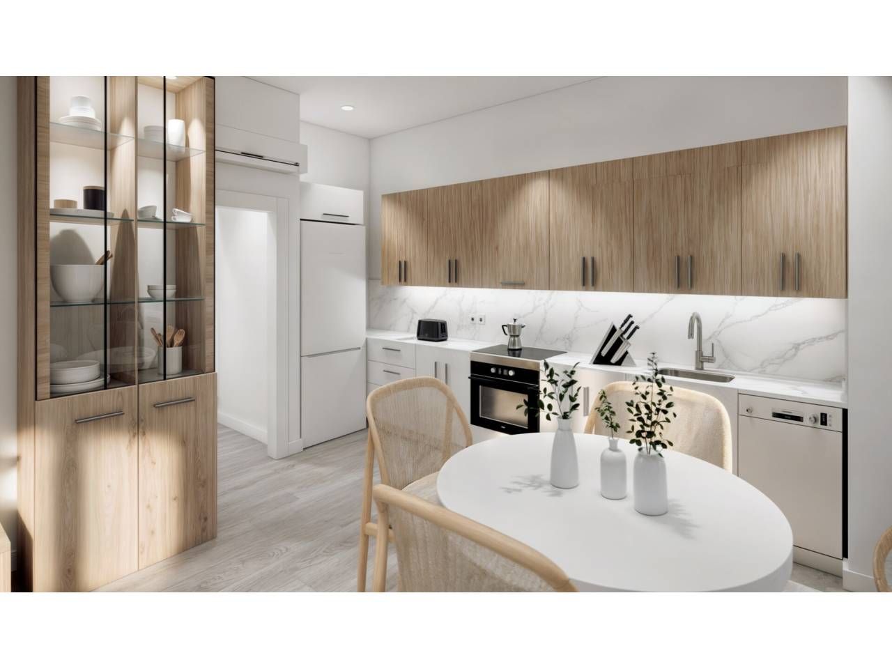 Kitchen of Apartment for sale in  Albacete Capital  with Heating