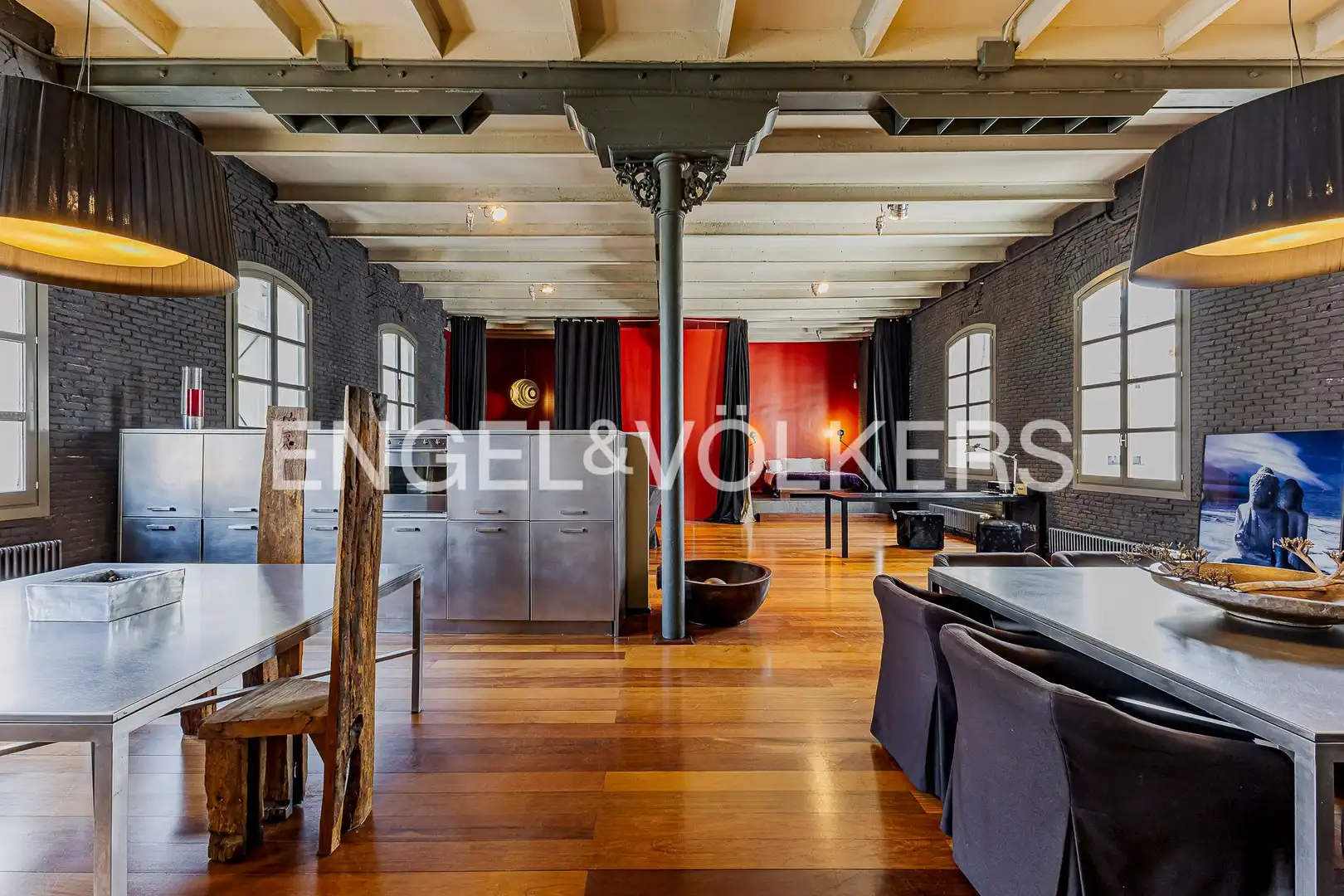 Comedor de Loft de alquiler en Barcelona con Aire acondicionado, Calefacción y Parquet