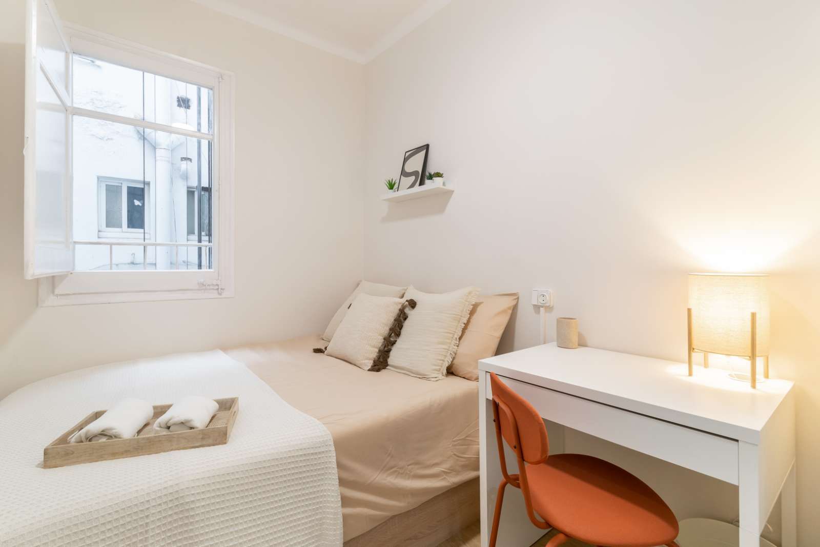 Schlafzimmer von Wohnung zur untervermieten in  Barcelona Capital mit Klimaanlage, Terrasse und Möbliert