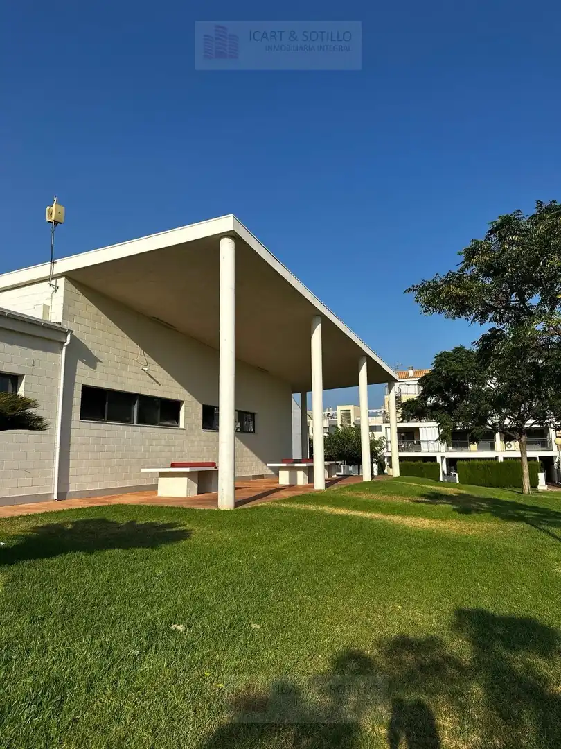 Außenansicht von Dachboden zur Miete in San Jorge / Sant Jordi mit Klimaanlage, Heizung und Privatgarten