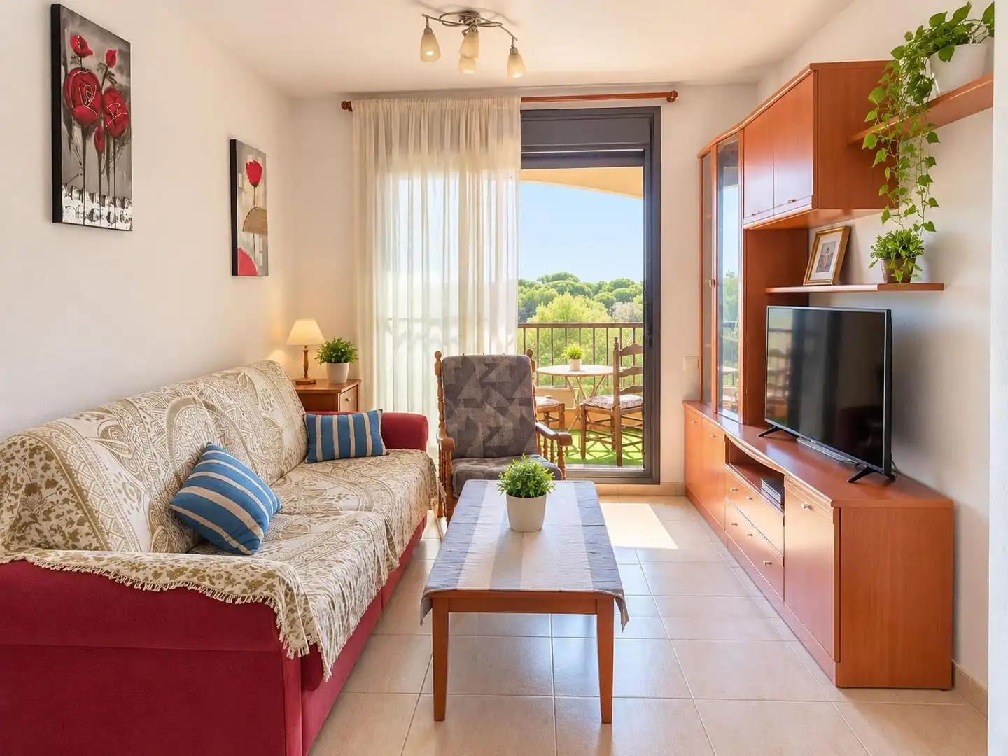 Wohnzimmer von Wohnung zum Verkauf in Alcanar mit Klimaanlage, Heizung und Terrasse
