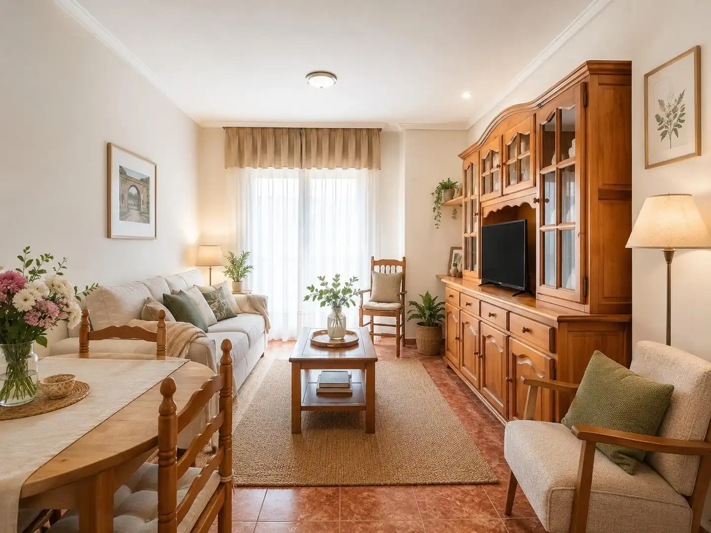 Sala de estar de Apartamento en venta en Torrevieja con Terraza, Amueblado y Balcón