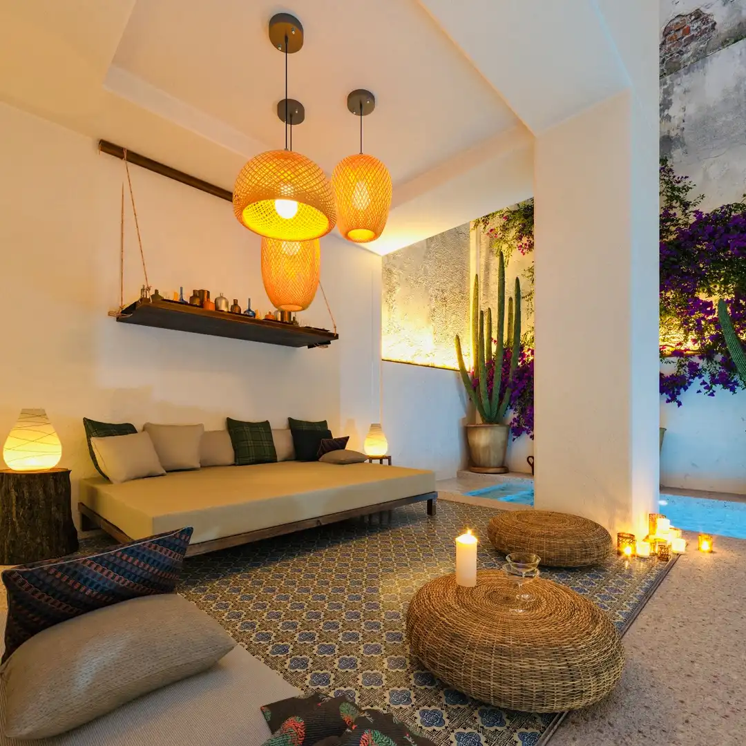 Sala de estar de Casa adosada en venta en Benissa con Jardín privado, Terraza y Trastero