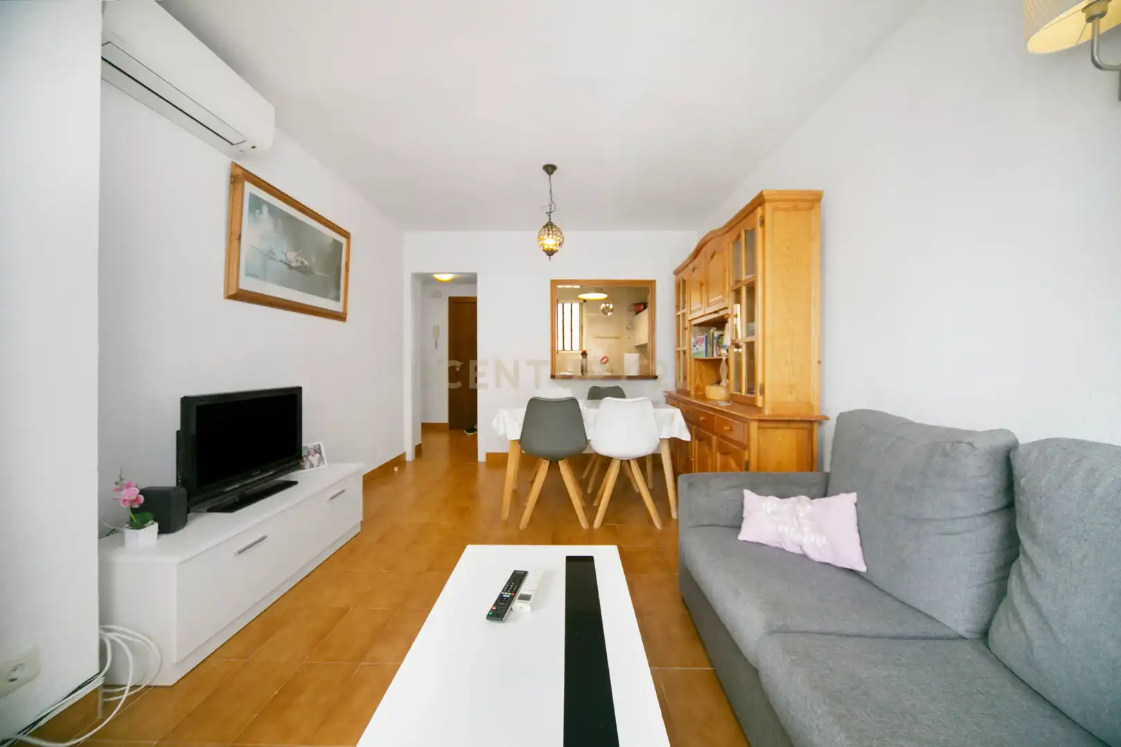 Sala d'estar de Apartament de lloguer en Calpe / Calp amb Aire condicionat, Rentadora i Microones