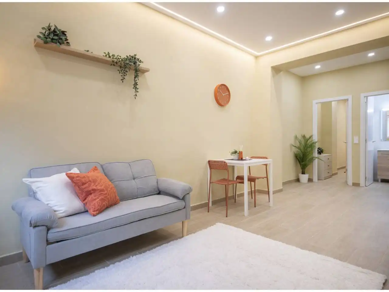Sala de estar de Estudio de alquiler en Barcelona con Aire acondicionado, Amueblado y Alarma