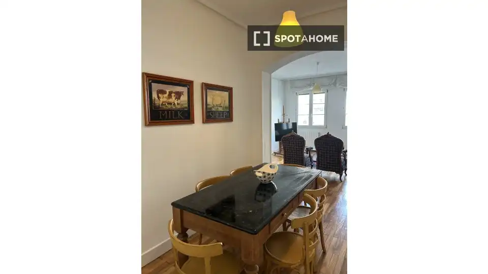 Esszimmer von Wohnung zur untervermieten in Bilbao  mit Klimaanlage, Terrasse und Möbliert