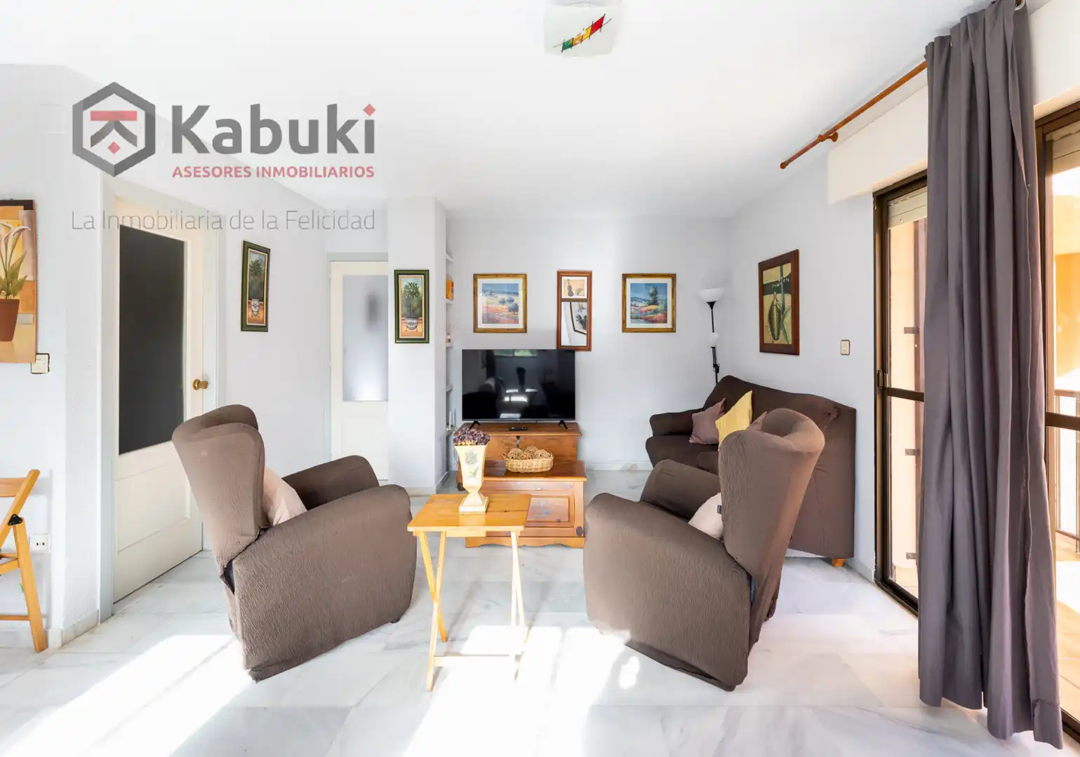 Wohnzimmer von Wohnung zur Miete in Salobreña mit Privatgarten, Terrasse und Schwimmbad