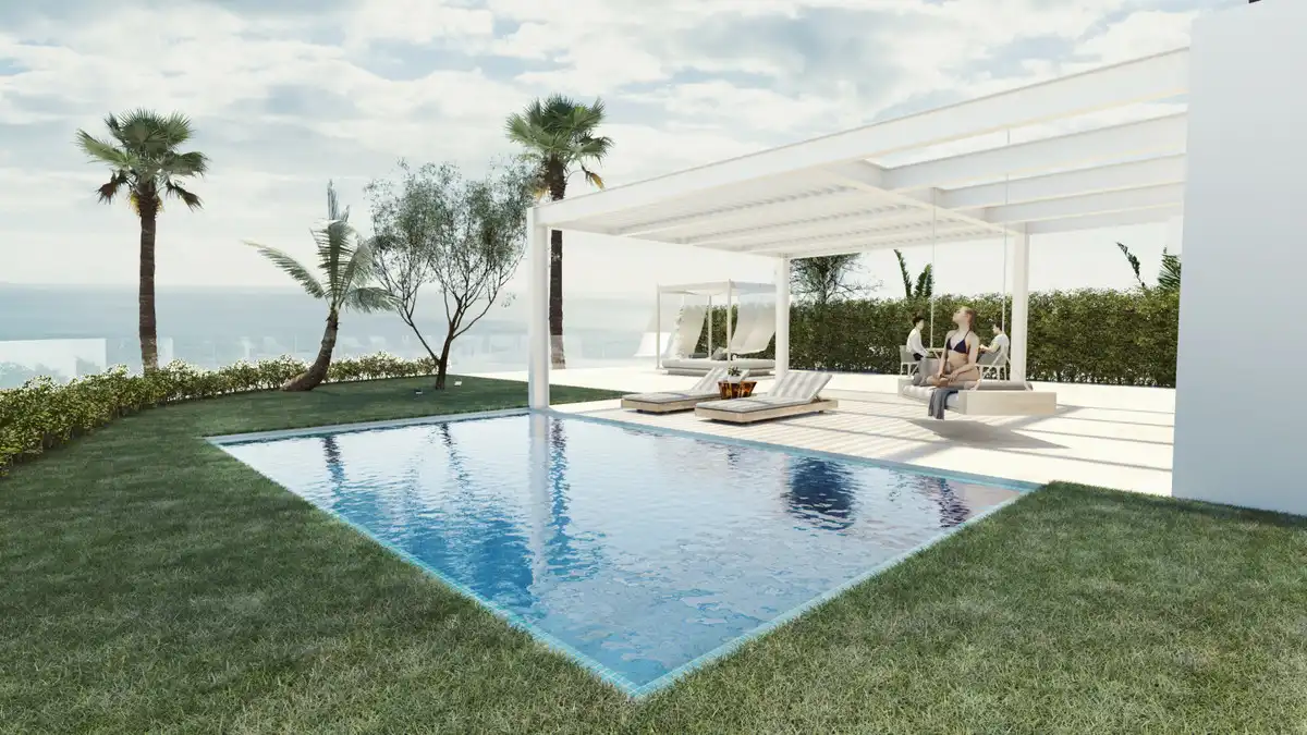 Swimming pool of Houses for sale in Mijas  with Air Conditioner, Private garden and Terrace