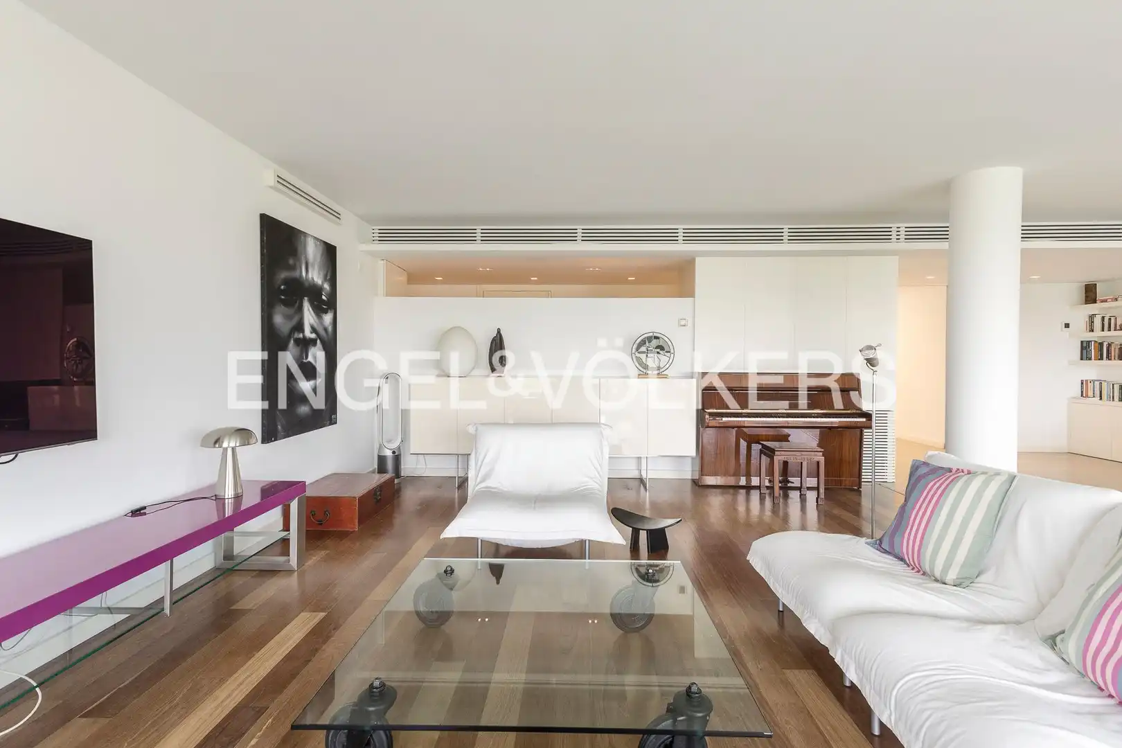 Wohnzimmer von Wohnung zur Miete in Barcelona mit Klimaanlage, Heizung und Parkett