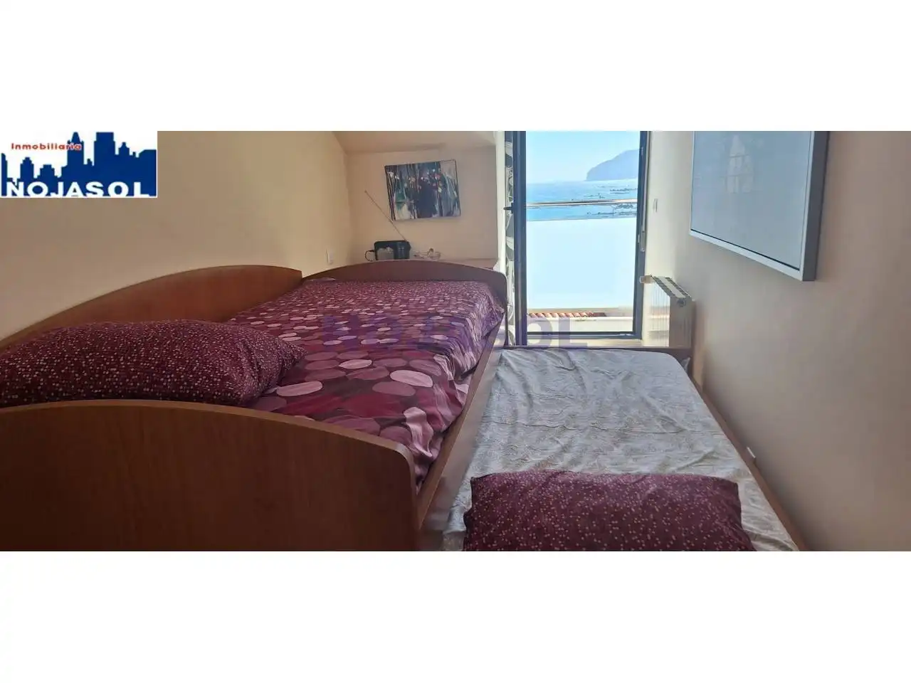 Schlafzimmer von Dachboden zur Miete in Noja mit Heizung, Terrasse und Abstellraum