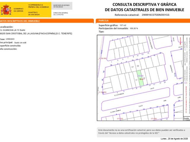 Terreno residencial en Venta en Calle la Guancha, 13 en La Cuesta -Finca España
