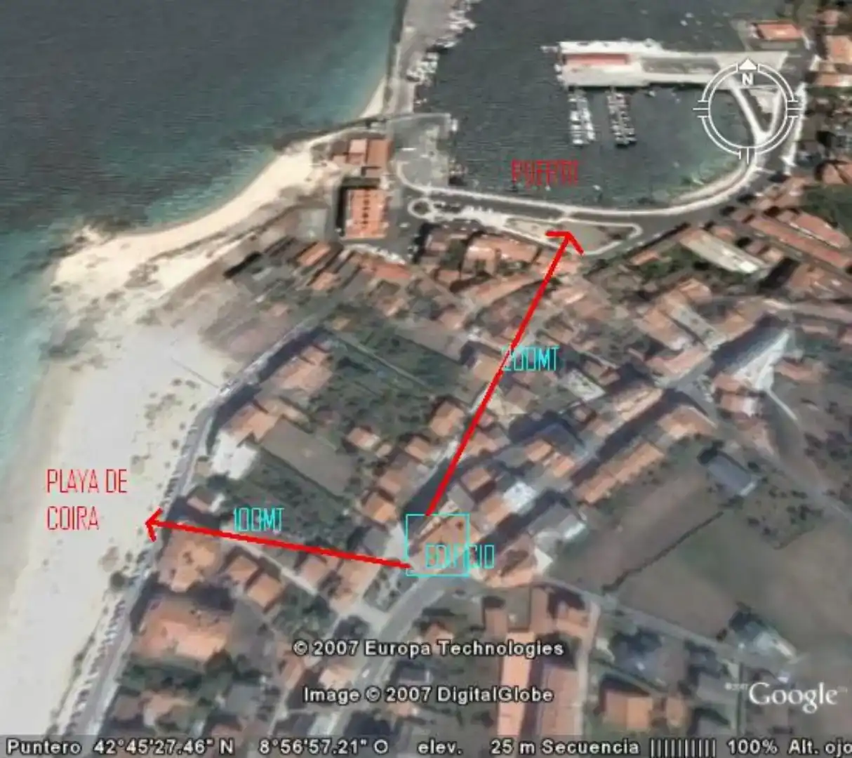 Exterior view of Flat for rent in Porto do Son  with Parquet flooring, Storage room and Furnished