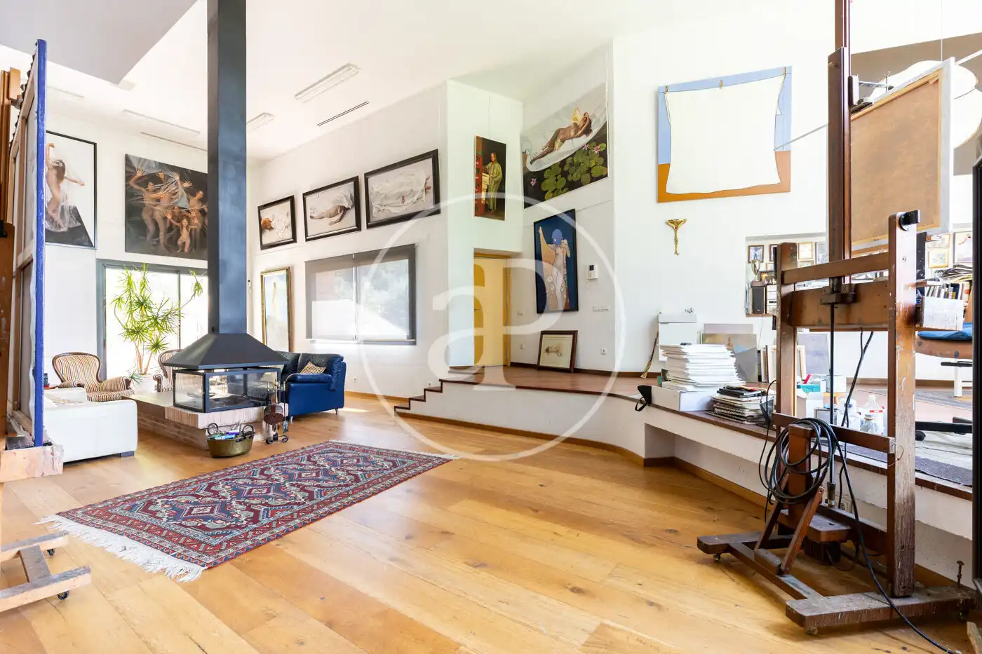 Living room of Houses for sale in Sant Cugat del Vallès  with Air Conditioner, Heating and Private garden