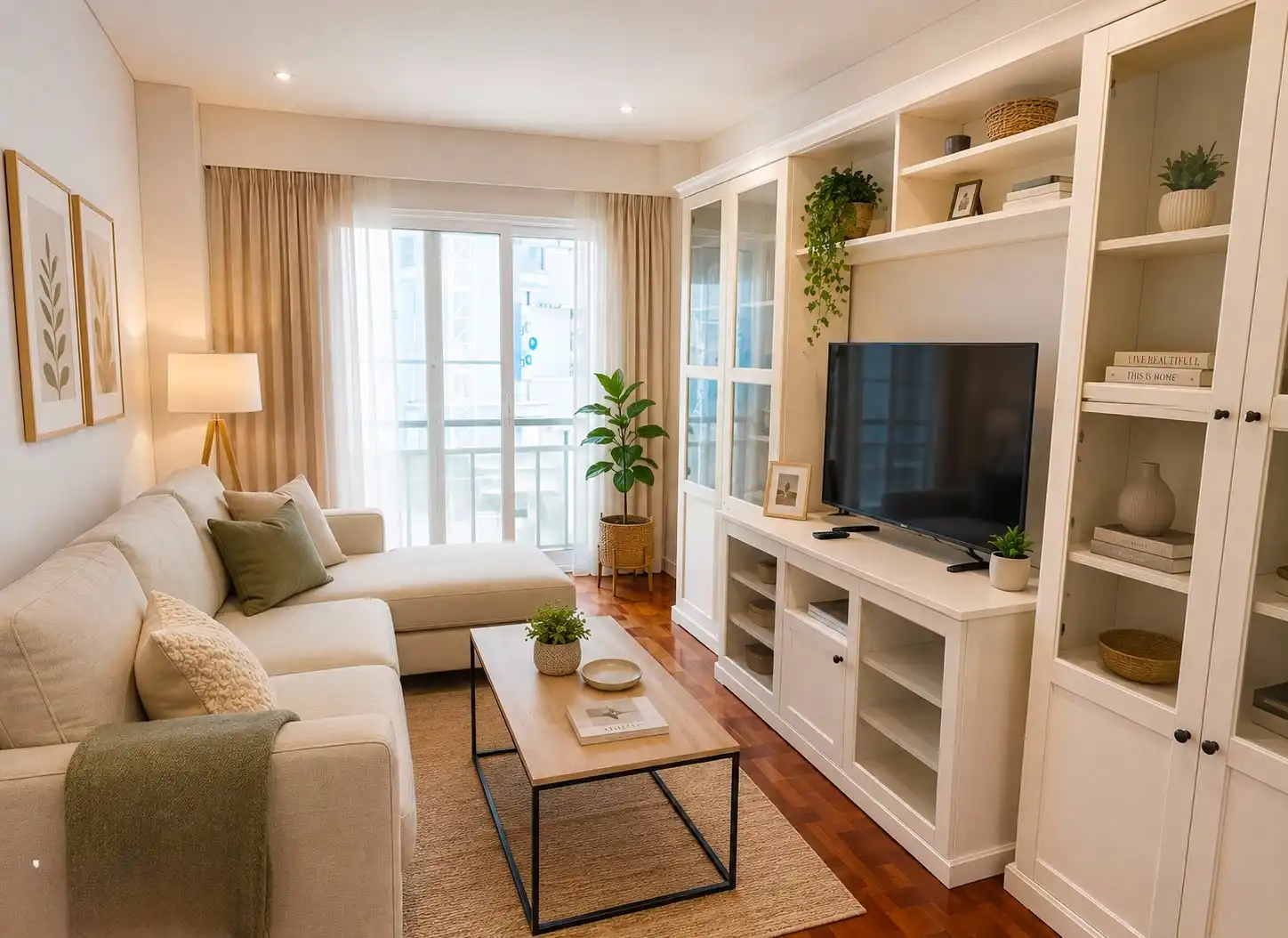 Sala de estar de Piso en venta en Leioa con Trastero, Amueblado y Balcón