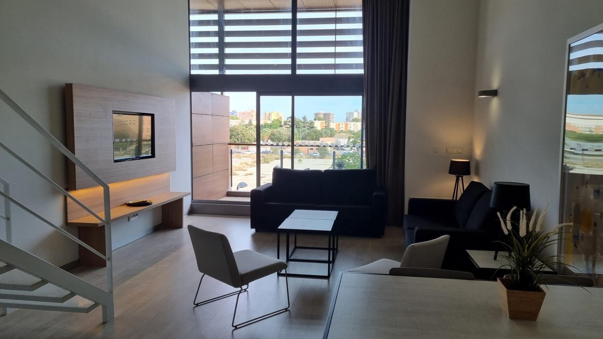 Living room of Loft to rent in Xirivella  with Air Conditioner
