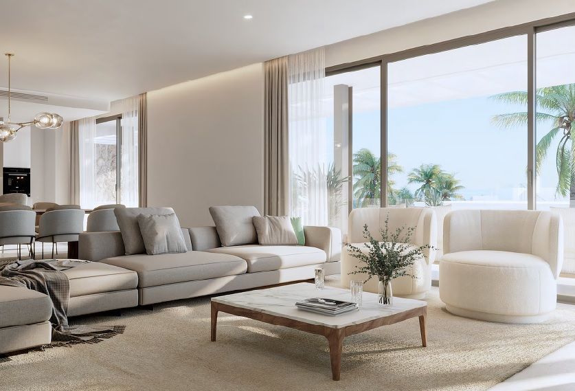 Sala de estar de Apartamento en venta en Marbella con Aire acondicionado, Jardín privado y Terraza