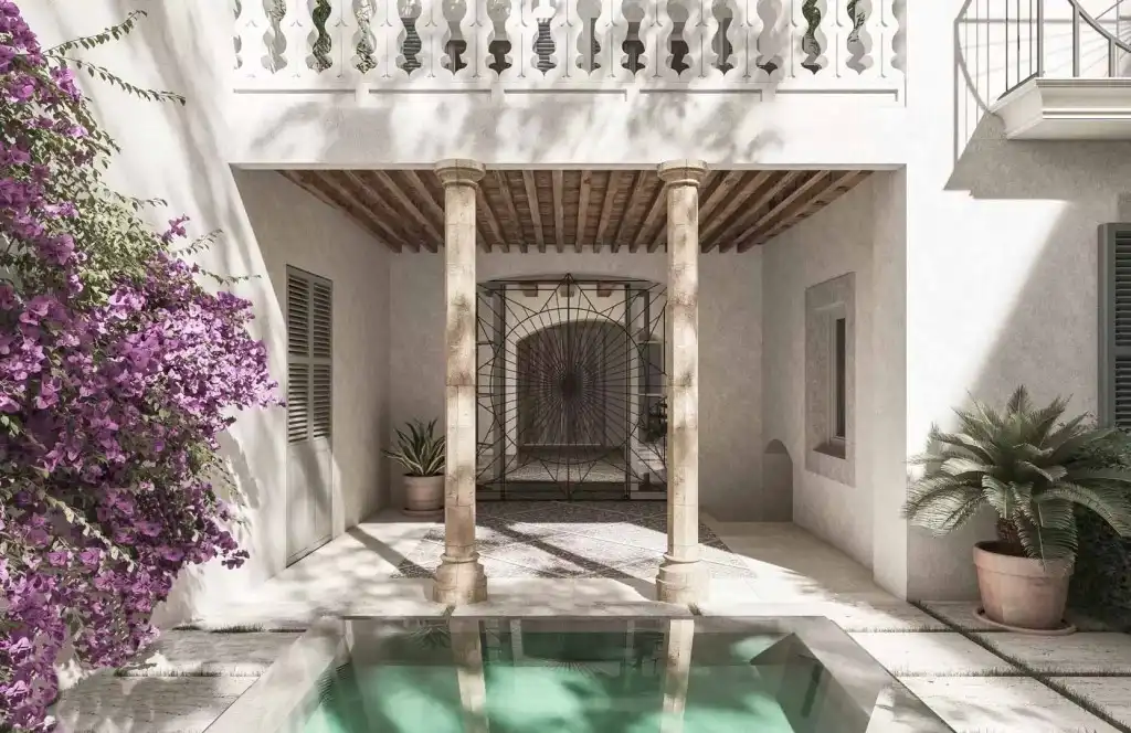 Terrasse von Einfamilien-Reihenhaus zum Verkauf in  Palma de Mallorca mit Klimaanlage, Heizung und Terrasse