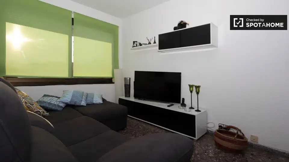 Sala de estar de Piso de alquiler en Barcelona con Aire acondicionado, Calefacción y Amueblado
