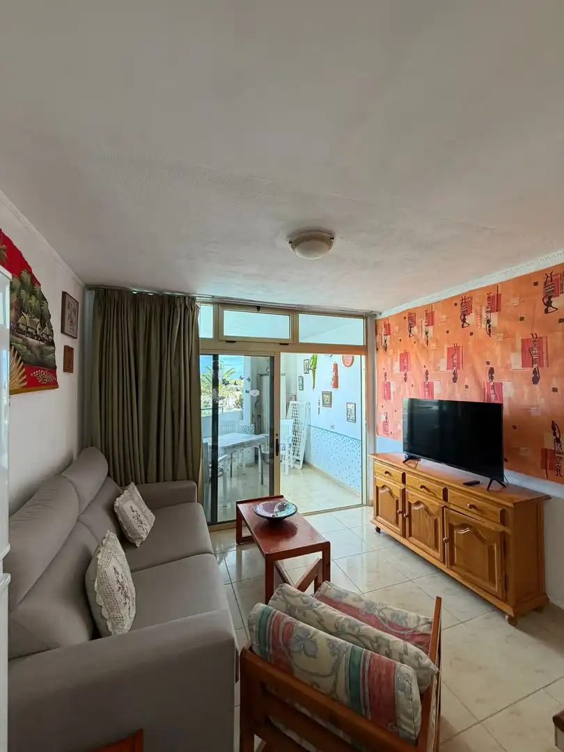 Sala de estar de Apartamento en venta en San Bartolomé de Tirajana con Amueblado y Piscina comunitaria