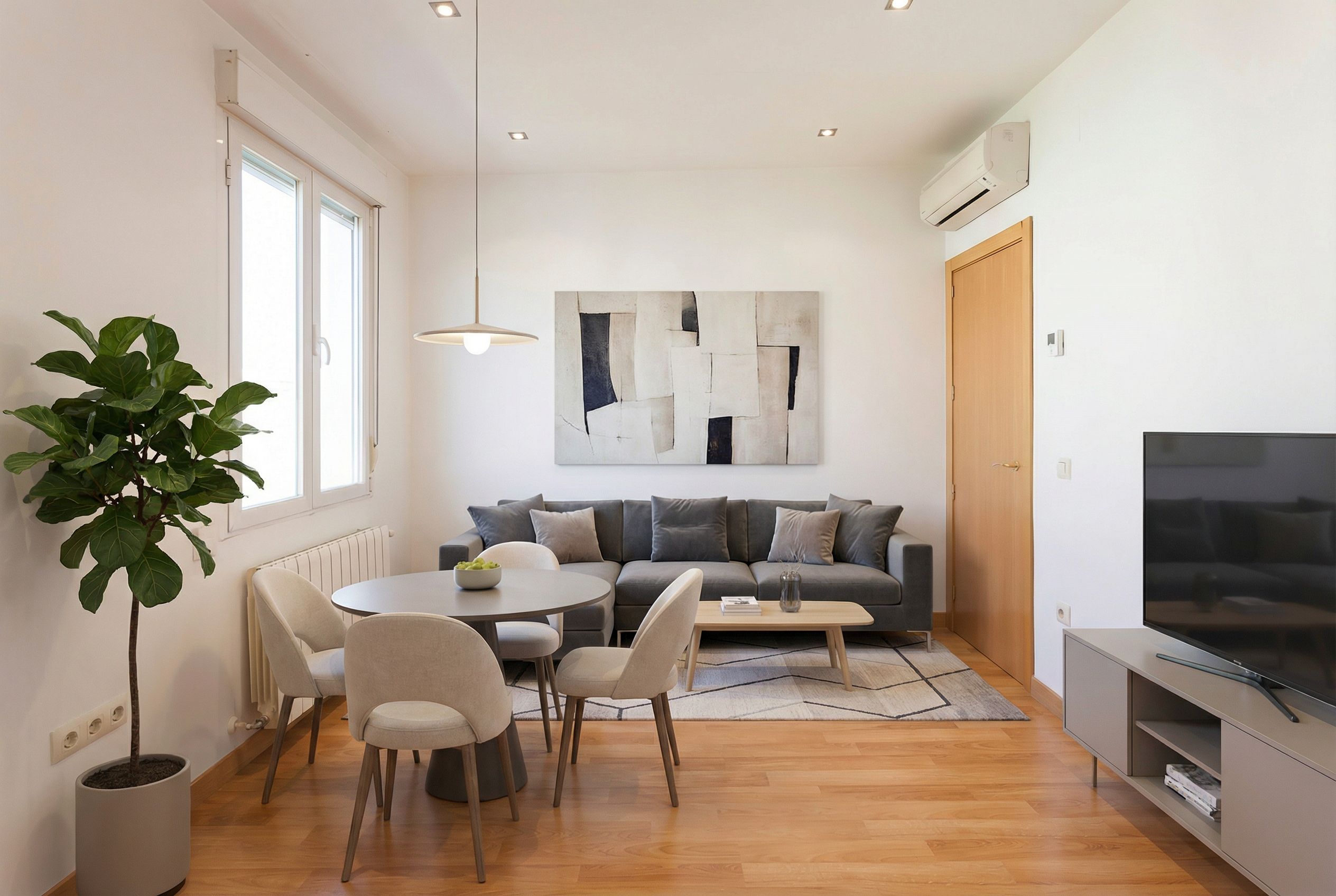 Living room of Flat for rent in  Madrid Capital  with Air Conditioner, Heating and Storage room