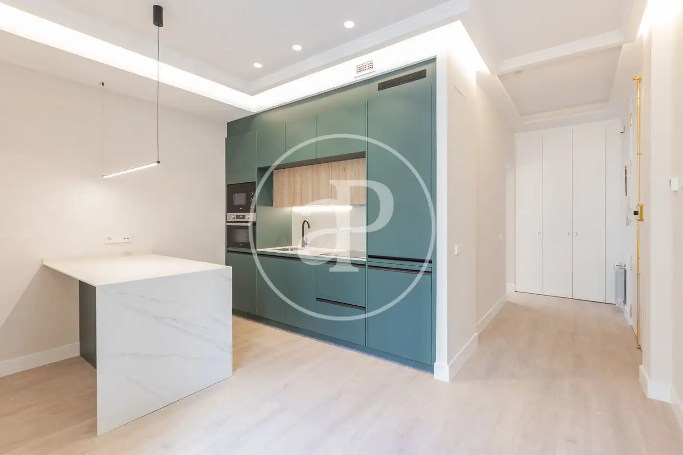 Kitchen of Flat for sale in  Madrid Capital  with Air Conditioner, Heating and Private garden