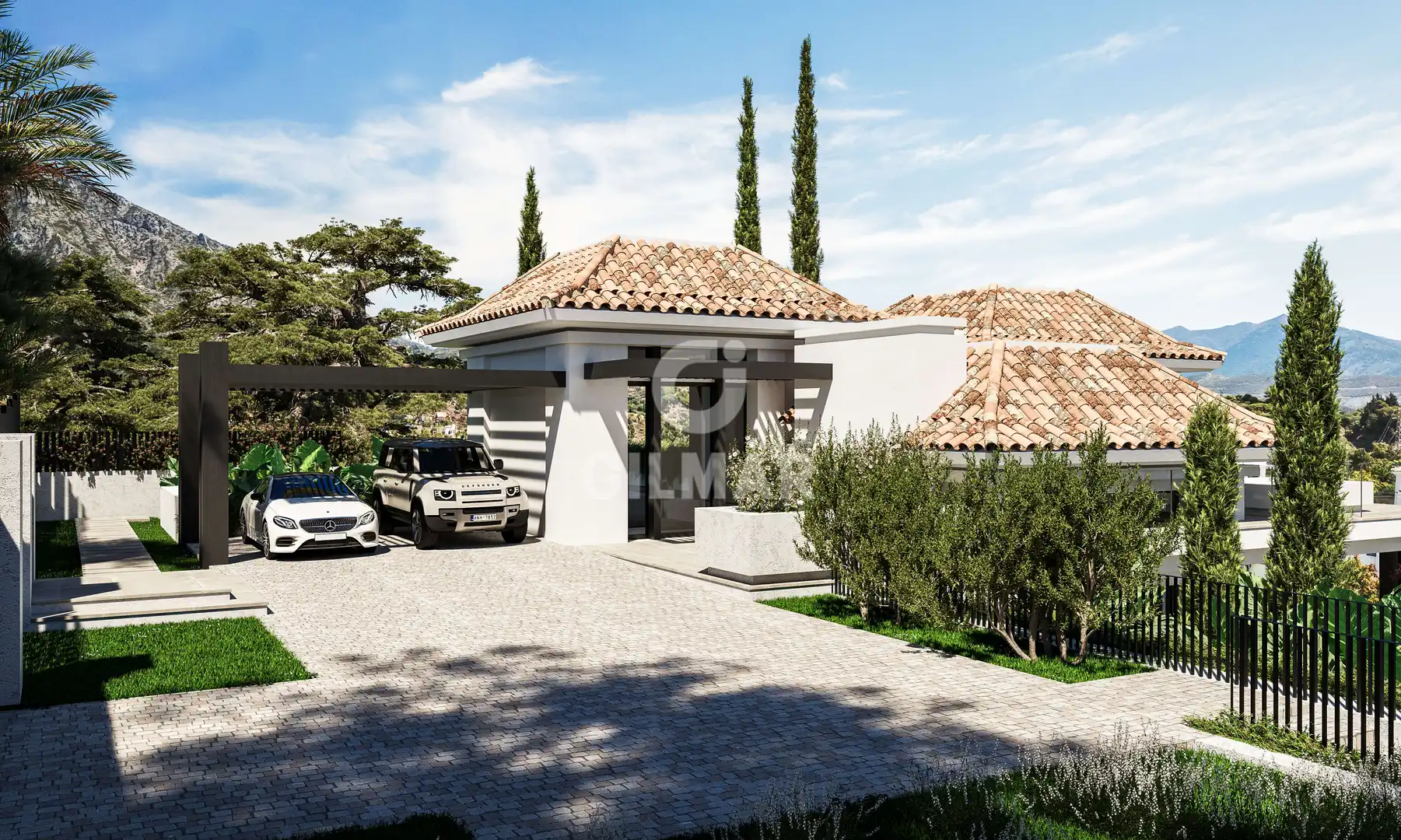 Vista exterior de Casa o xalet en venda en Marbella amb Calefacció, Jardí privat i Piscina