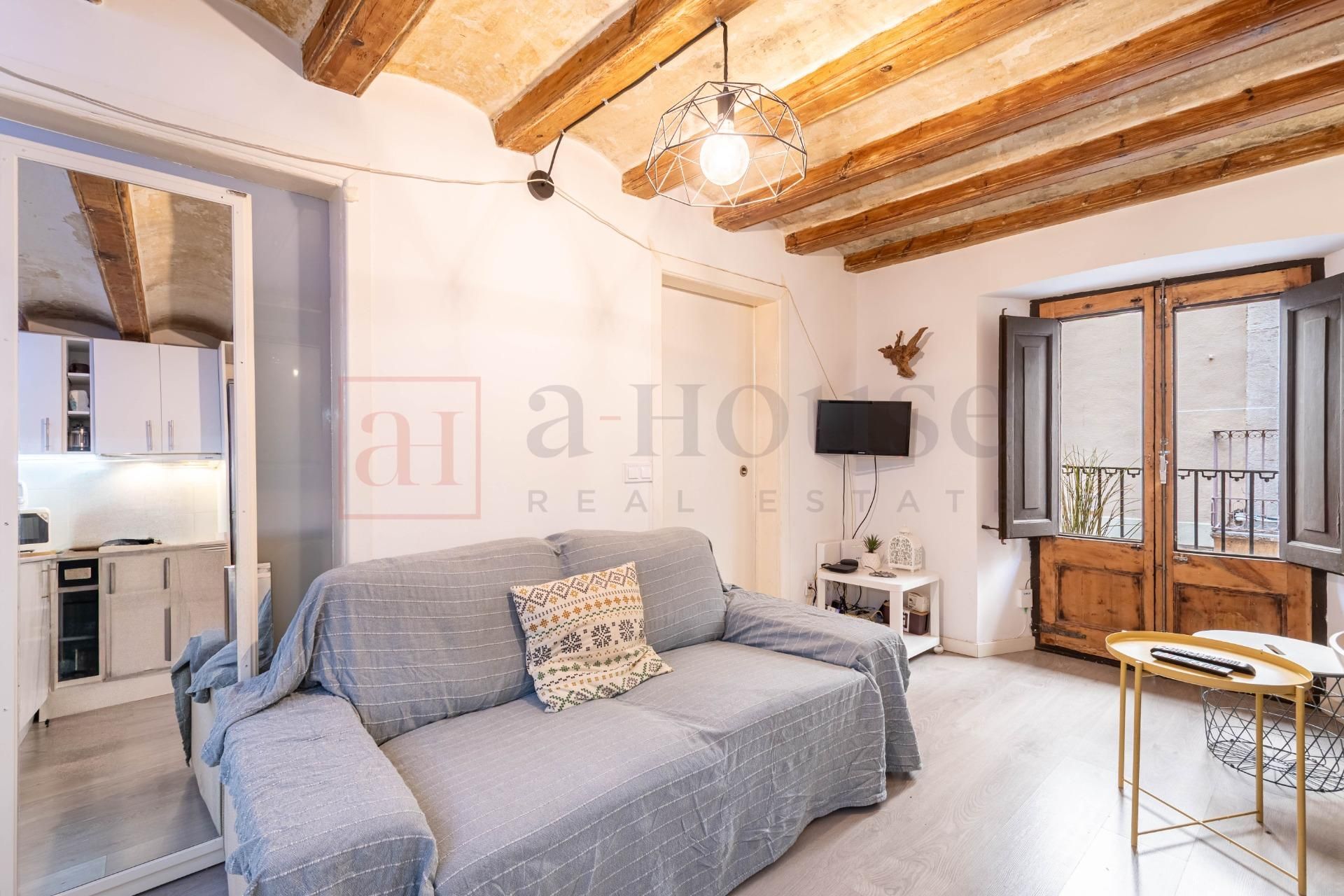 Living room of Flat for sale in  Barcelona Capital  with Air Conditioner, Heating and Parquet flooring
