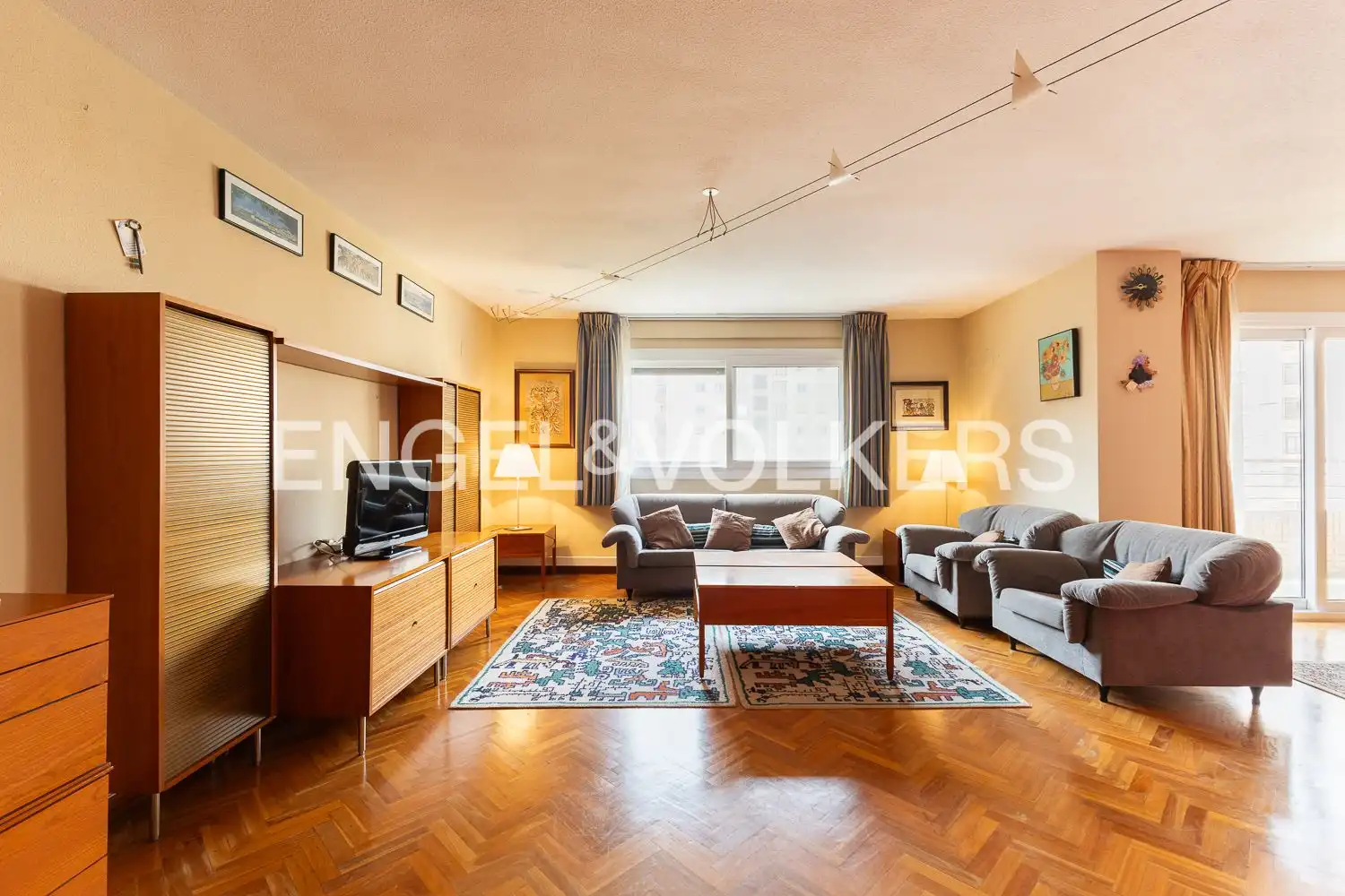 Wohnzimmer von Wohnung zur Miete in Valencia mit Klimaanlage, Heizung und Terrasse