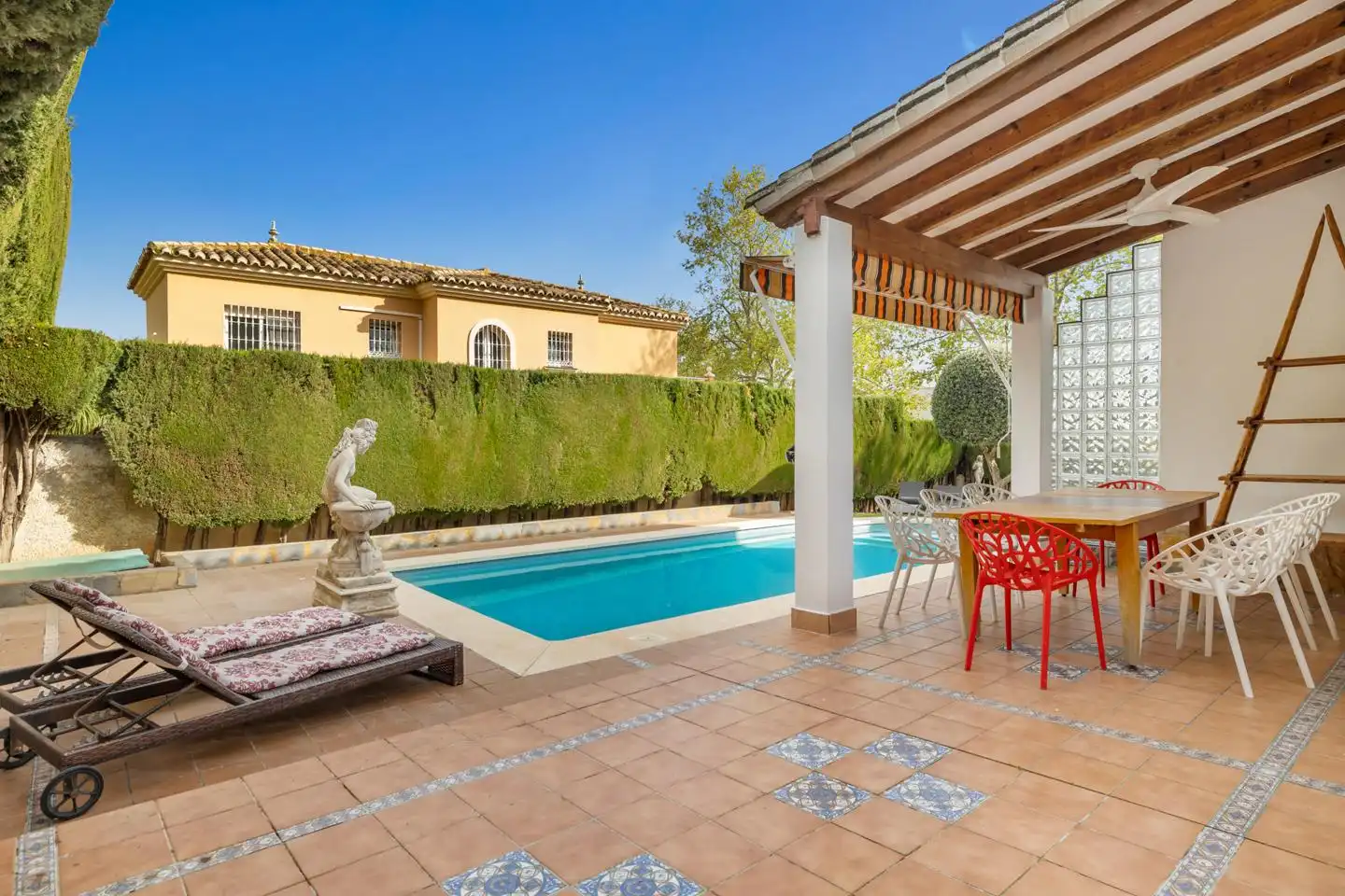 Garden of Houses for rent in Benalmádena  with Air Conditioner, Private garden and Swimming Pool