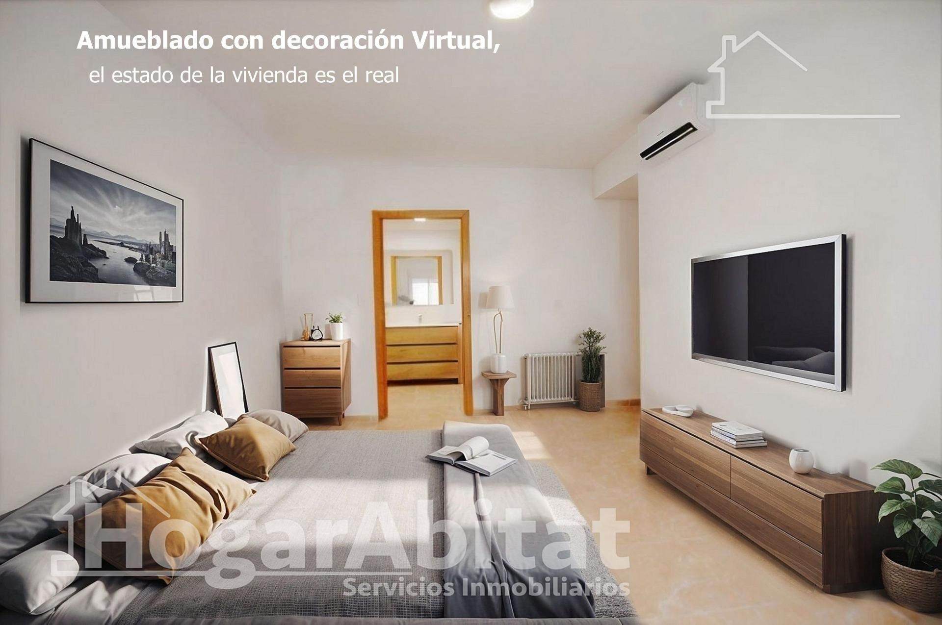 Bedroom of Flat for sale in Oliva  with Air Conditioner, Heating and Storage room