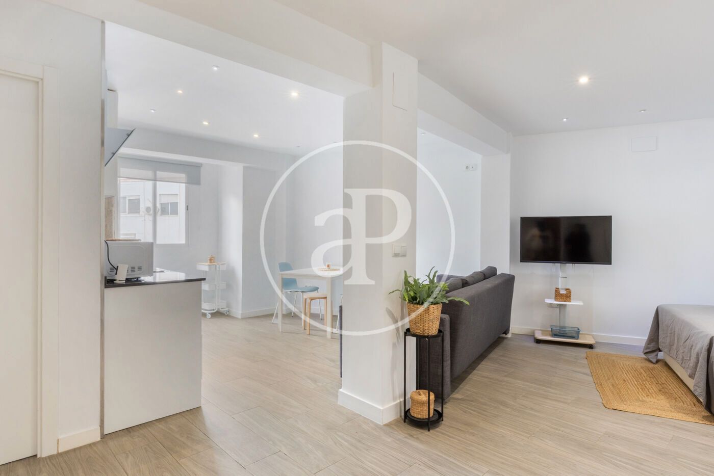 Living room of Flat to rent in  Valencia Capital  with Air Conditioner, Heating and Furnished