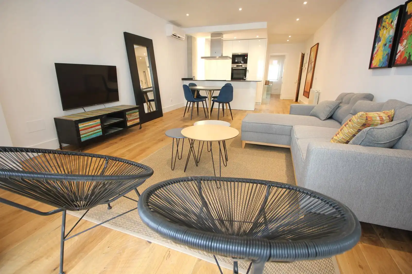 Sala de estar de Piso de alquiler en Madrid con Aire acondicionado, Calefacción y Parquet