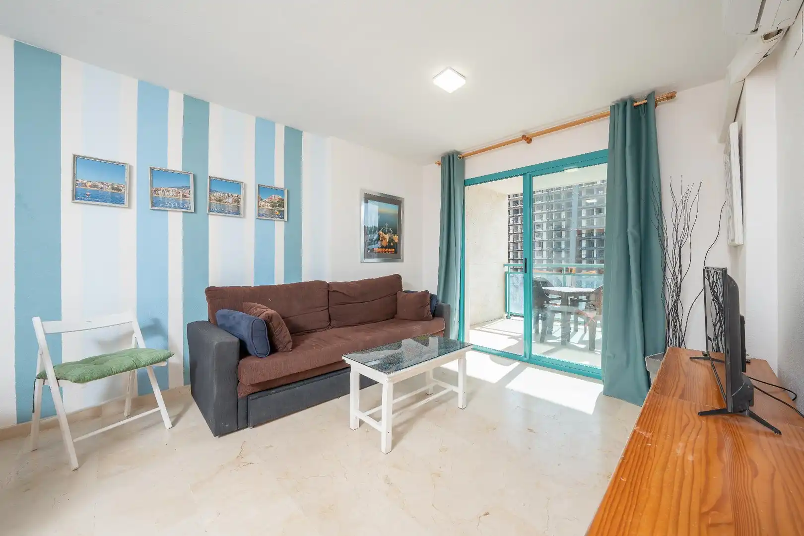 Wohnzimmer von Wohnungen zum Verkauf in Villajoyosa / La Vila Joiosa mit Klimaanlage, Heizung und Terrasse