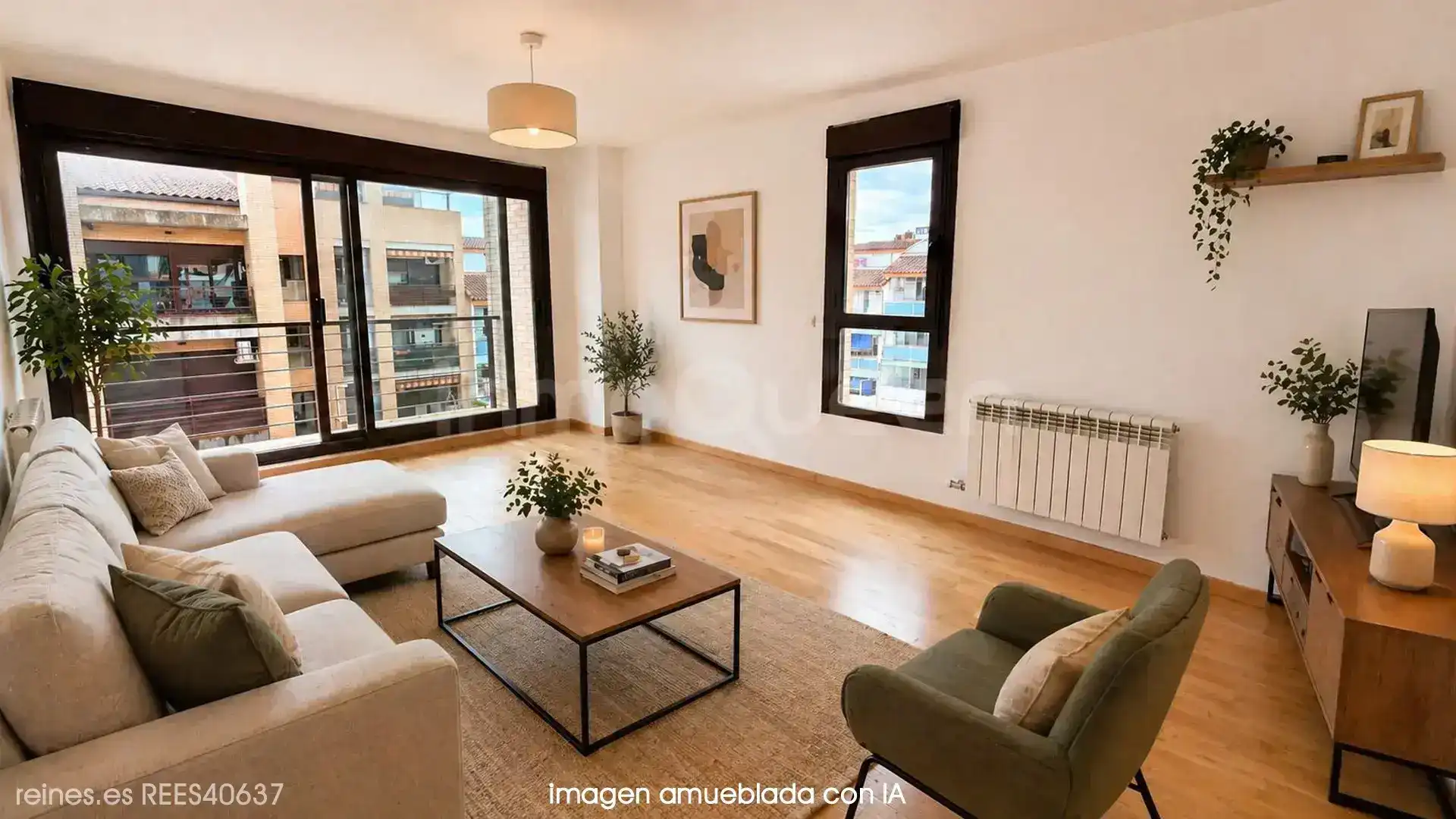 Sala de estar de Piso en venta en La Puebla de Alfindén con Calefacción y Terraza