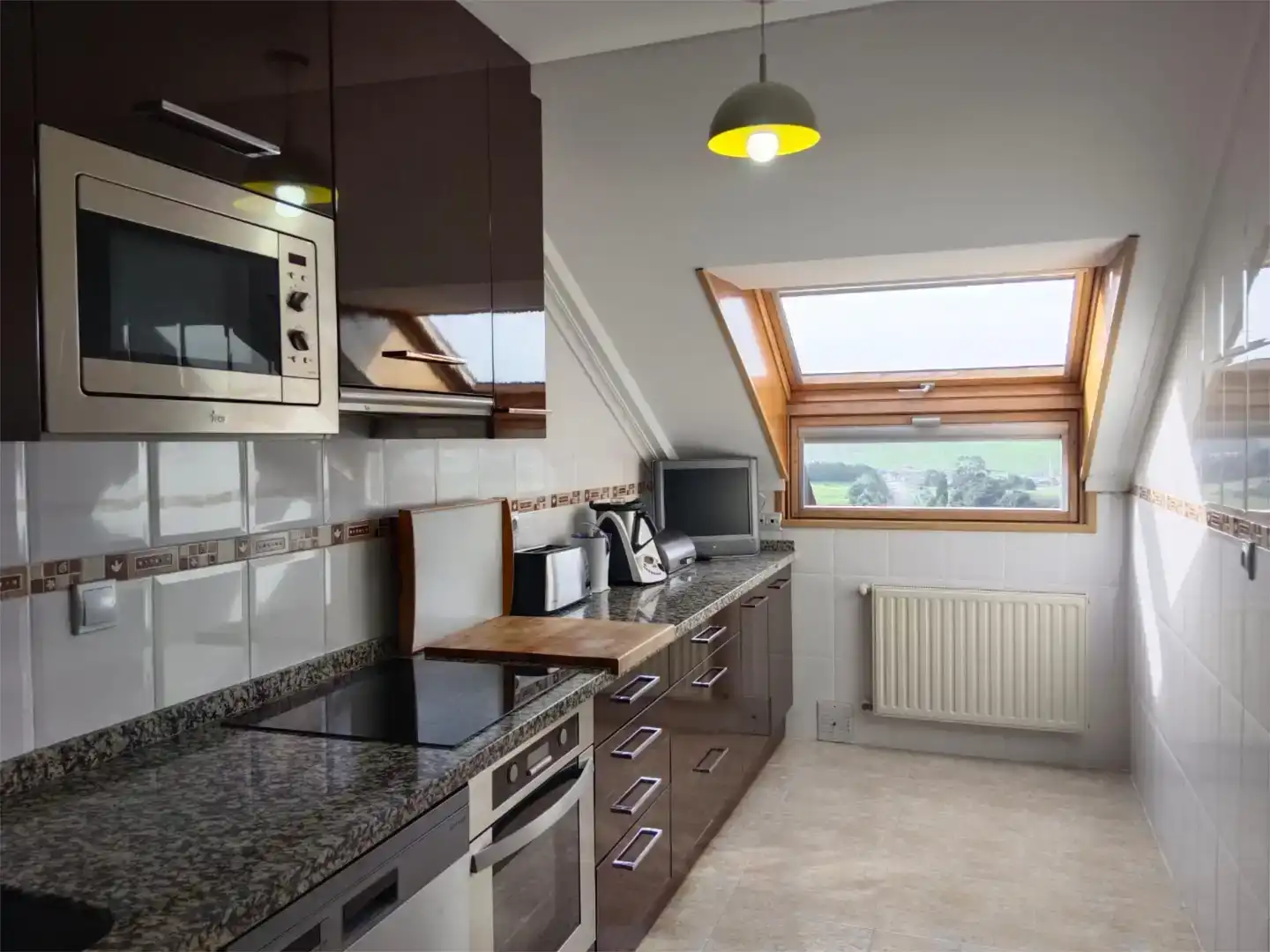 Kitchen of Flat for rent in Carreño  with Parquet flooring, Furnished and Oven