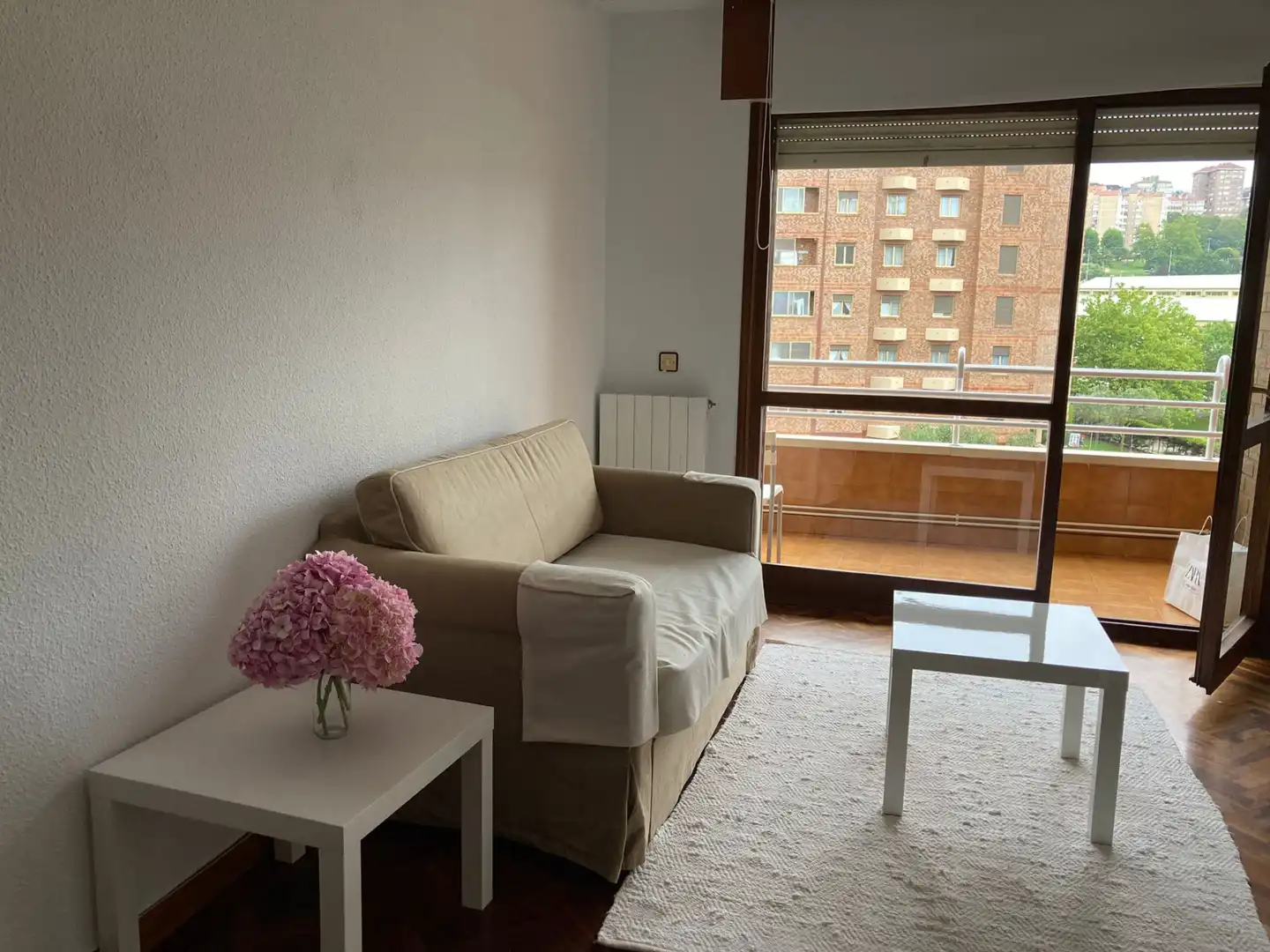 Sala d'estar de Apartament de lloguer en Santander amb Parquet, Terrassa i Moblat