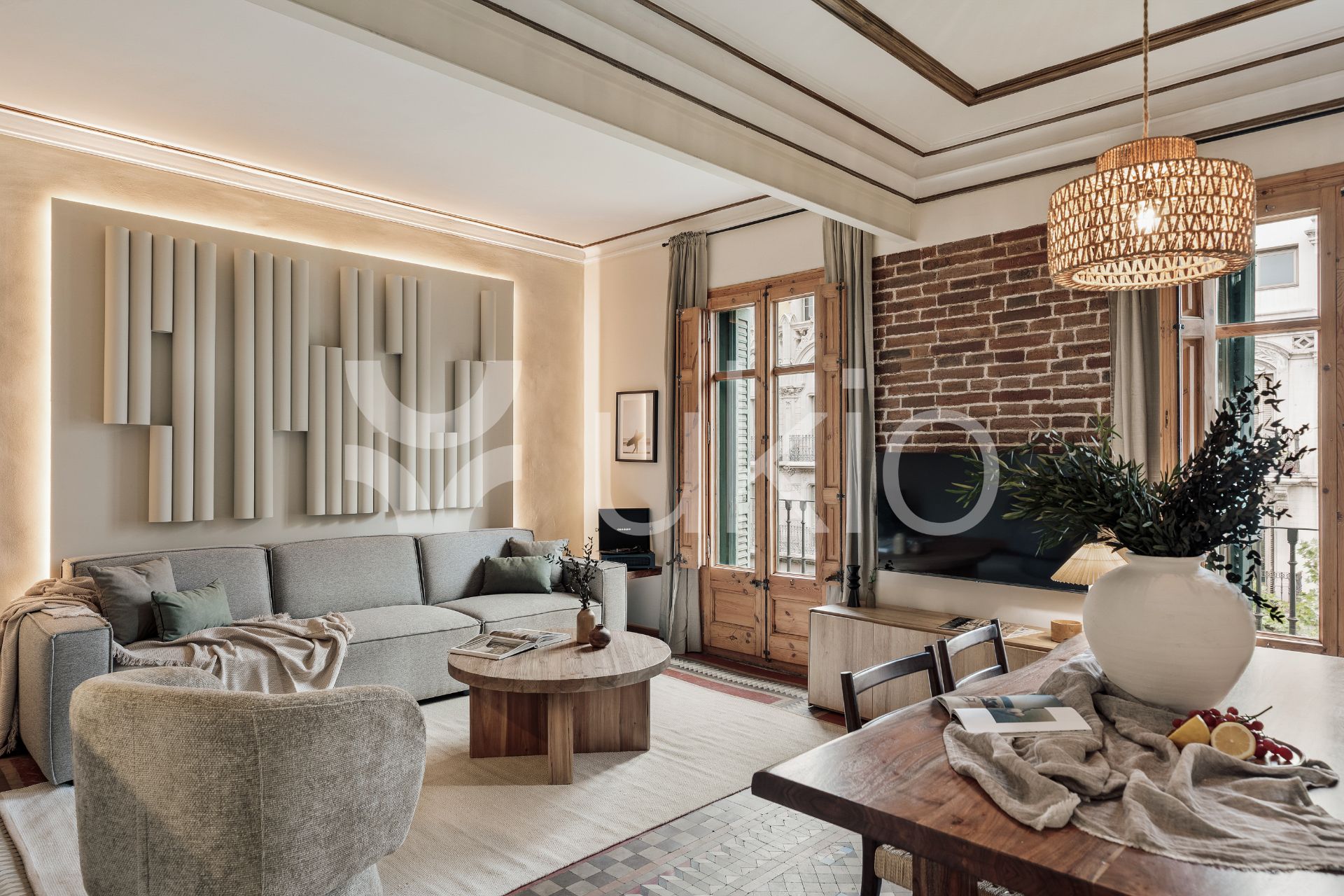 Sala d'estar de Apartament de lloguer en  Barcelona Capital amb Aire condicionat, Calefacció i Terrassa