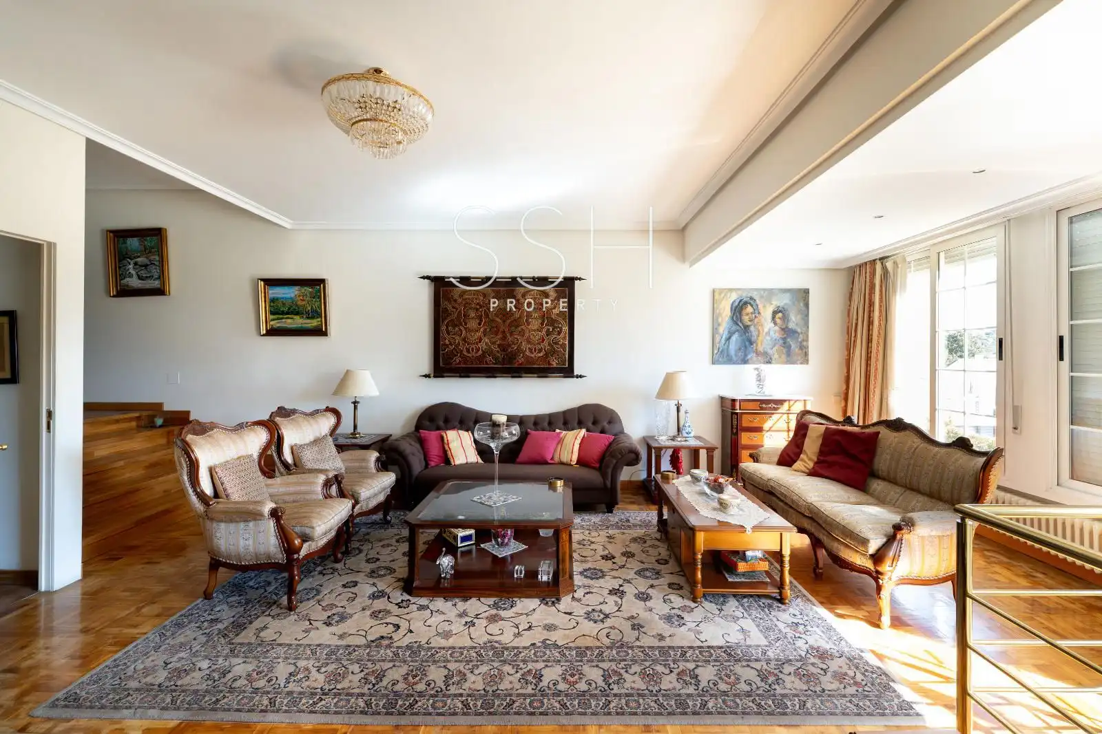 Sala d'estar de Casa adosada en venda en Madrid amb Aire condicionat, Calefacció i Piscina