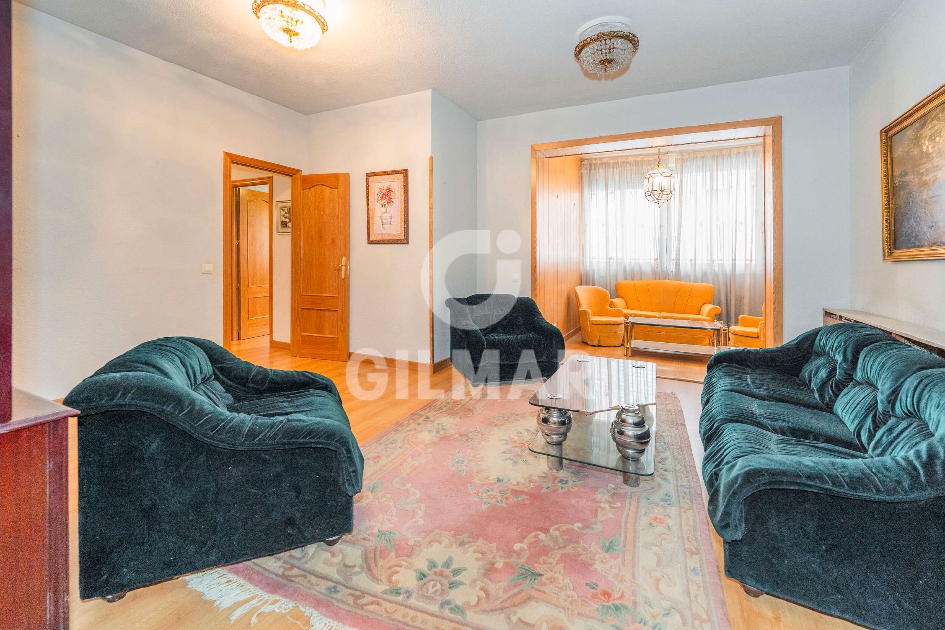 Sala d'estar de Pis en venda en  Madrid Capital amb Calefacció, Parquet i Moblat