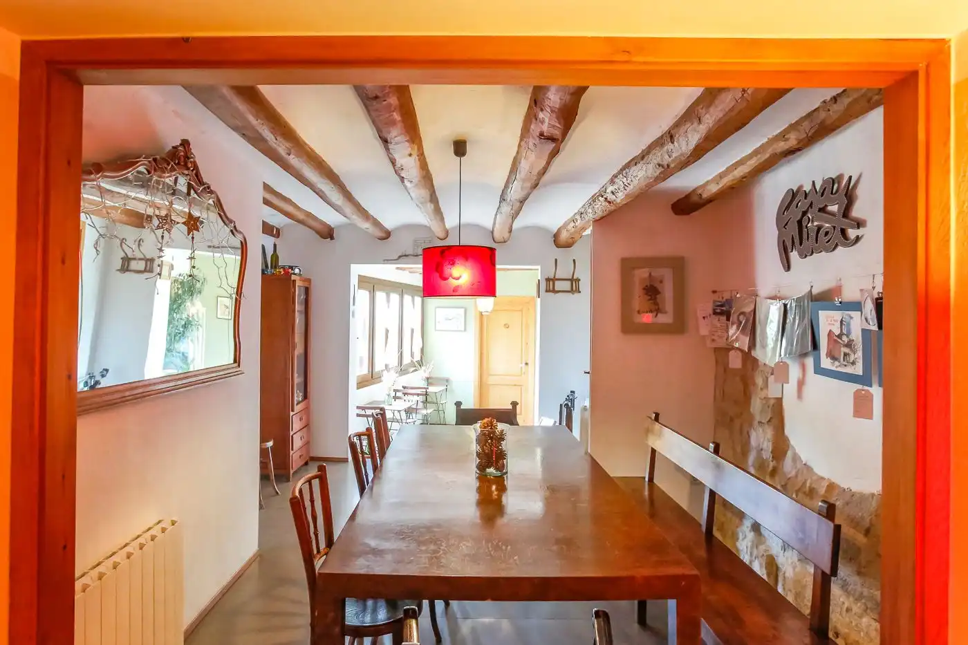 Menjador de Finca rústica en venda en Sarral amb Calefacció, Jardí privat i Terrassa