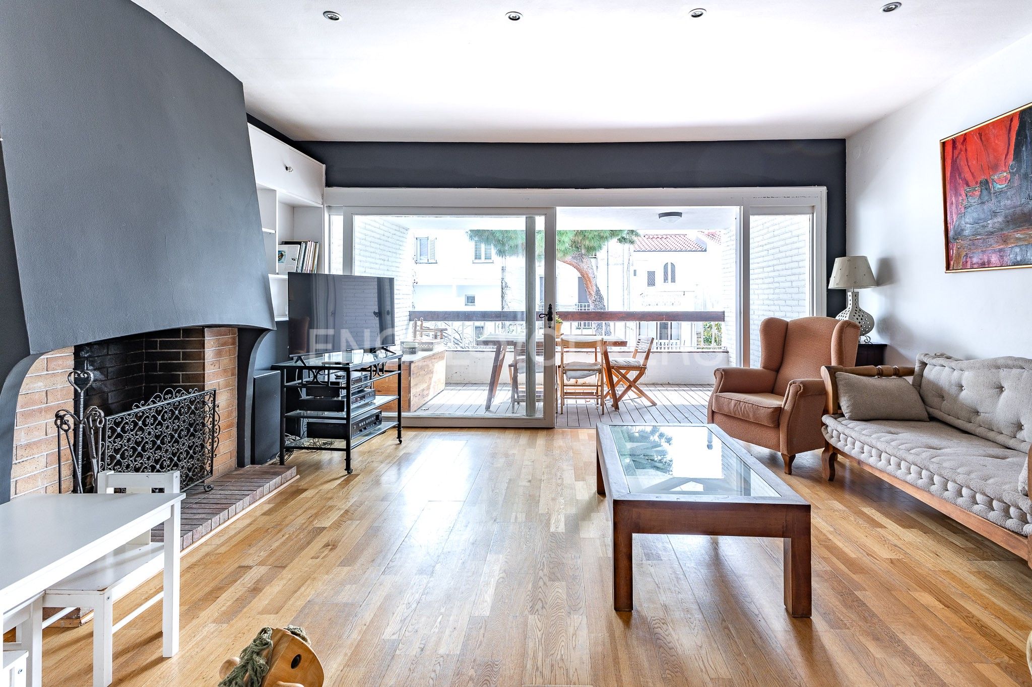 Sala d'estar de Apartament en venda en Caldes d'Estrac amb Aire condicionat, Calefacció i Parquet