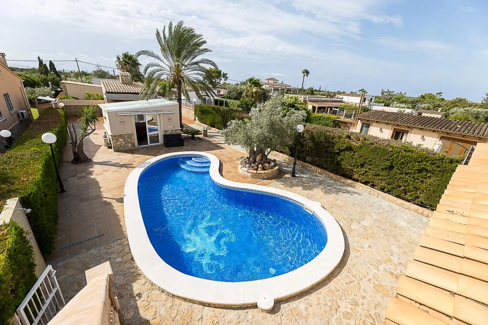 Piscina de Finca rústica de alquiler en Marratxí con Aire acondicionado, Calefacción y Jardín privado