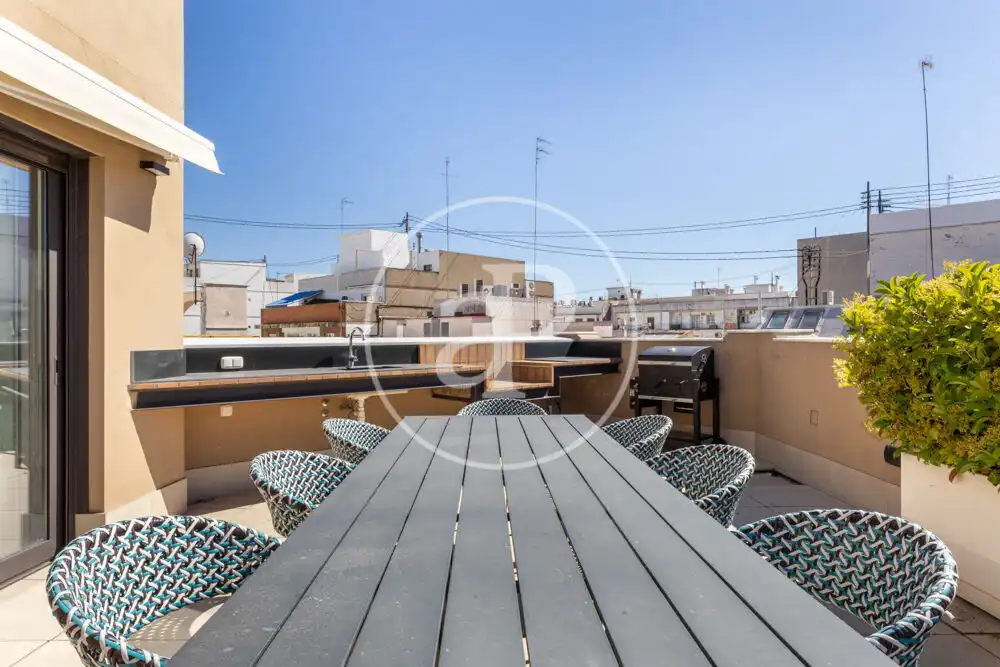 Terrace of Attic for rent in Valencia  with Air Conditioner, Heating and Terrace